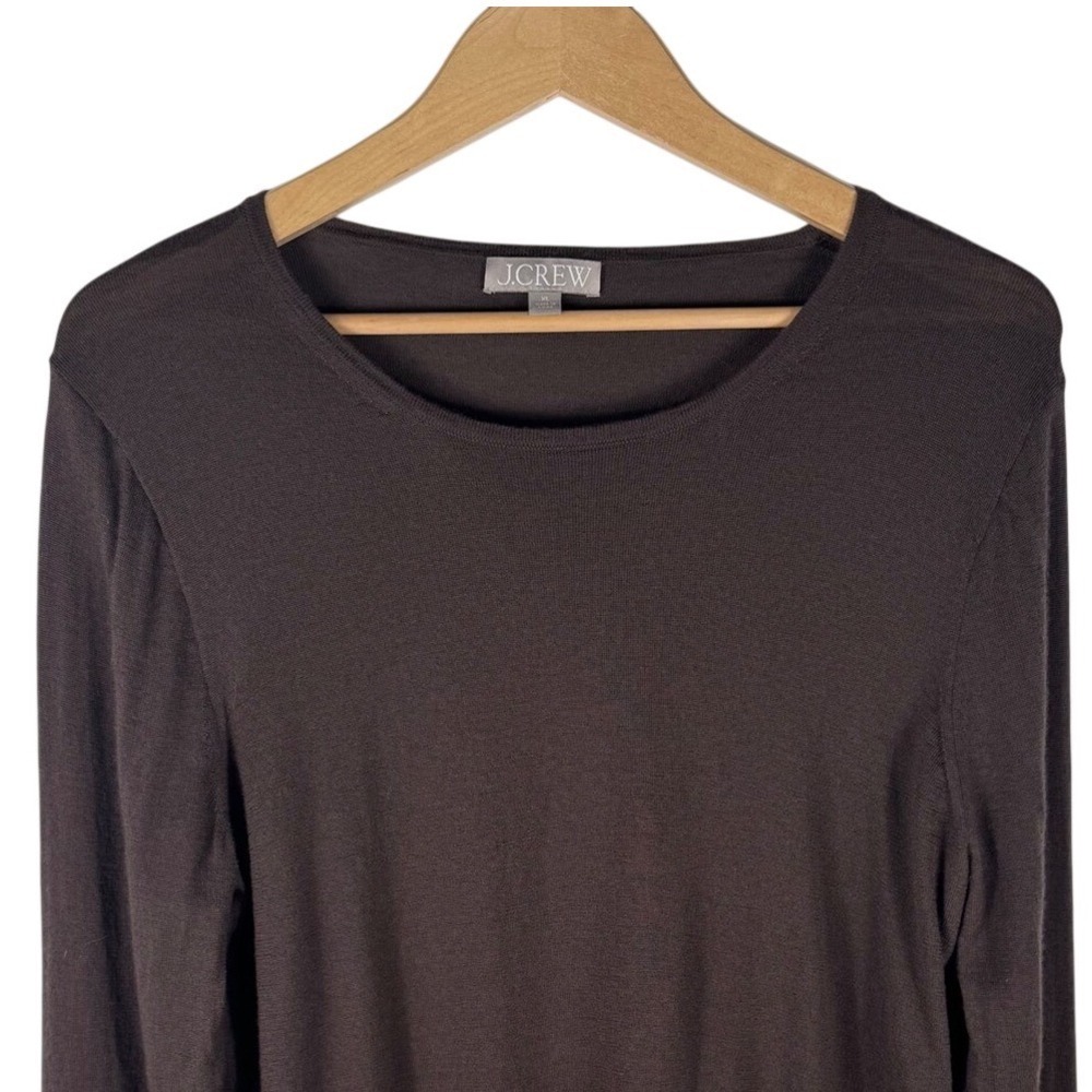 J.Crew Merino Wool Long Sleeve Crew Neck Sweater Womens XL Brown Pullover